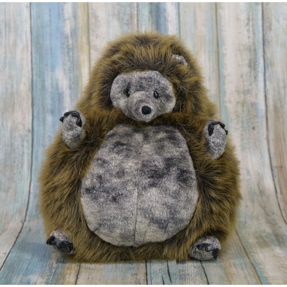 Unipak Hedgehog Stuffed Animal 10" Brown Chubby Plush - Picture 1 of 9
